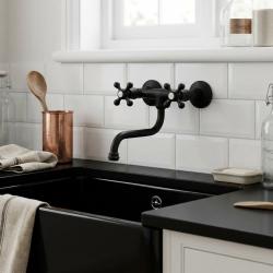 black-kitchen-faucet-wall-mounted-vintage